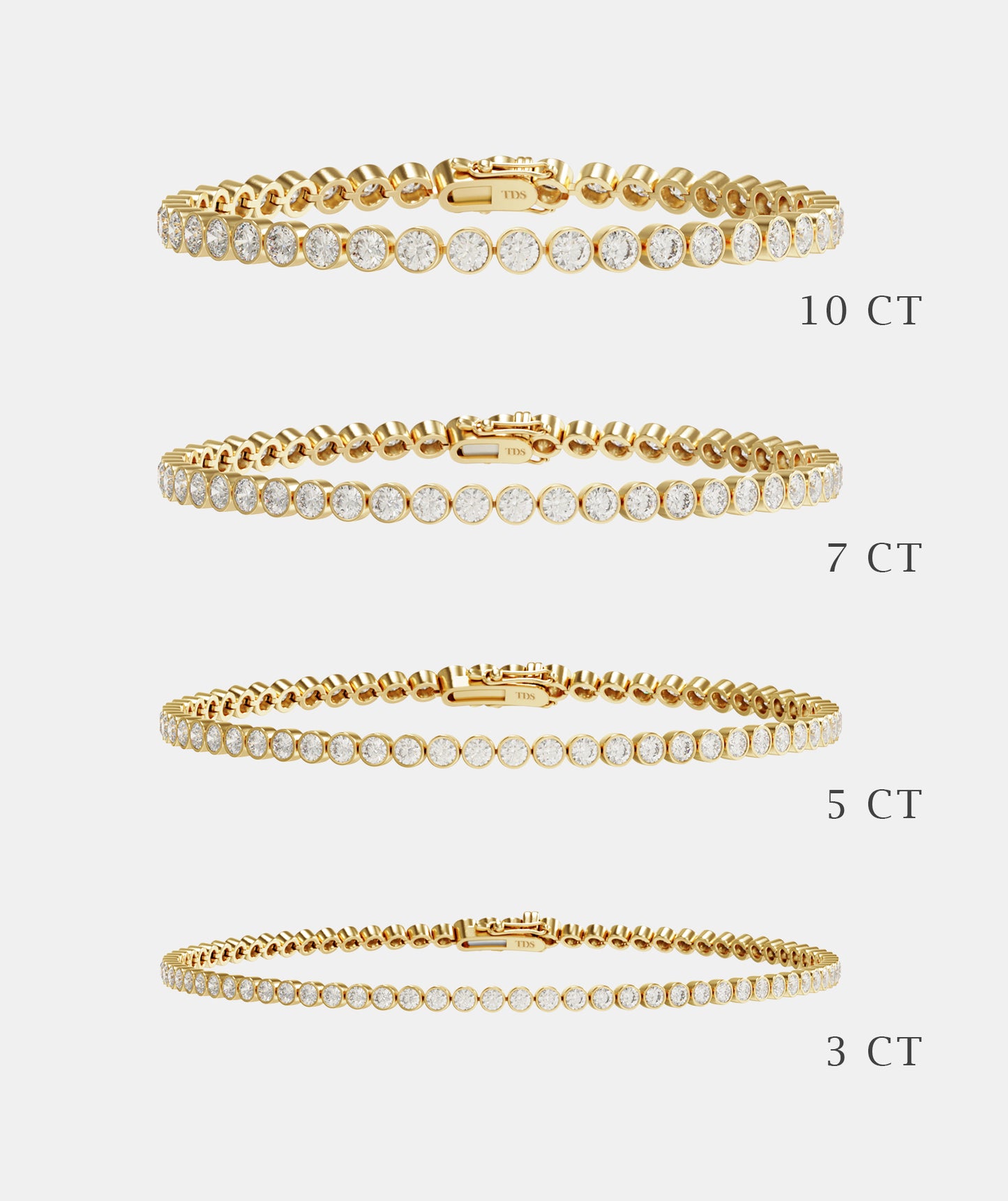 Classic Bezel Set Diamond Tennis Bracelet, Lab-Grown
