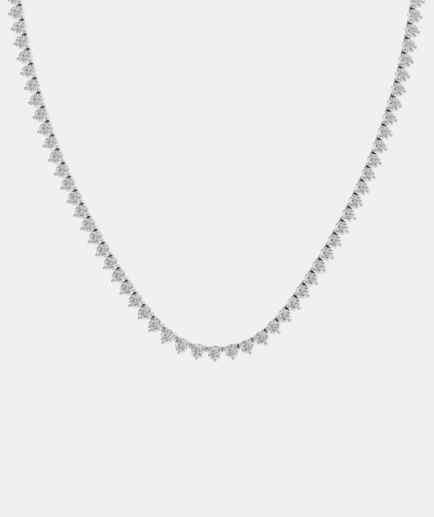 Classic Three Claw Diamond Tennis Necklace