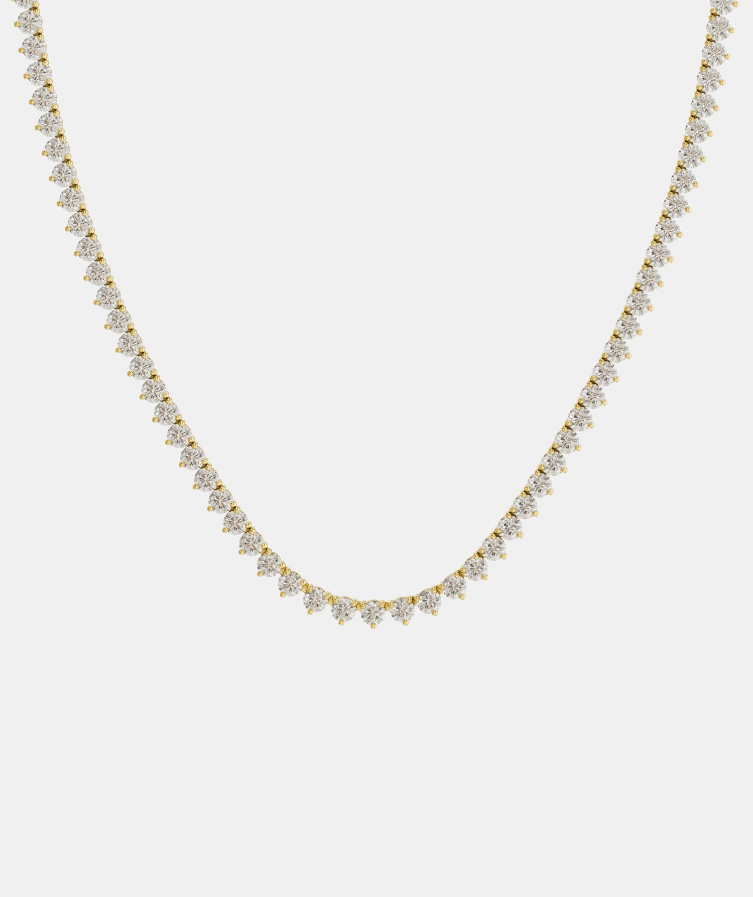 Classic Three Claw Diamond Tennis Necklace