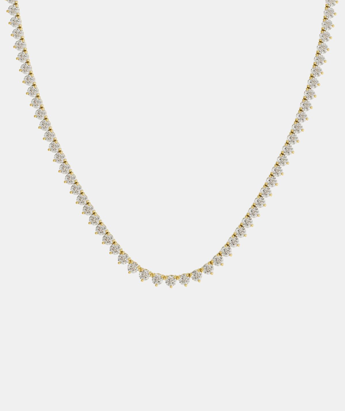 Classic Three Claw Diamond Tennis Necklace