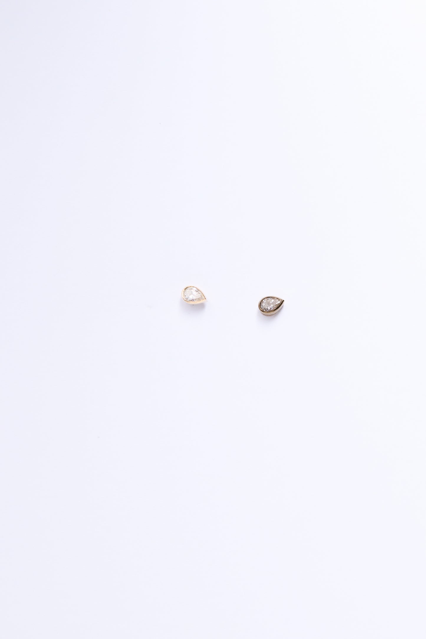 Classic Fancy Mini Diamond Studs, Bezel Set