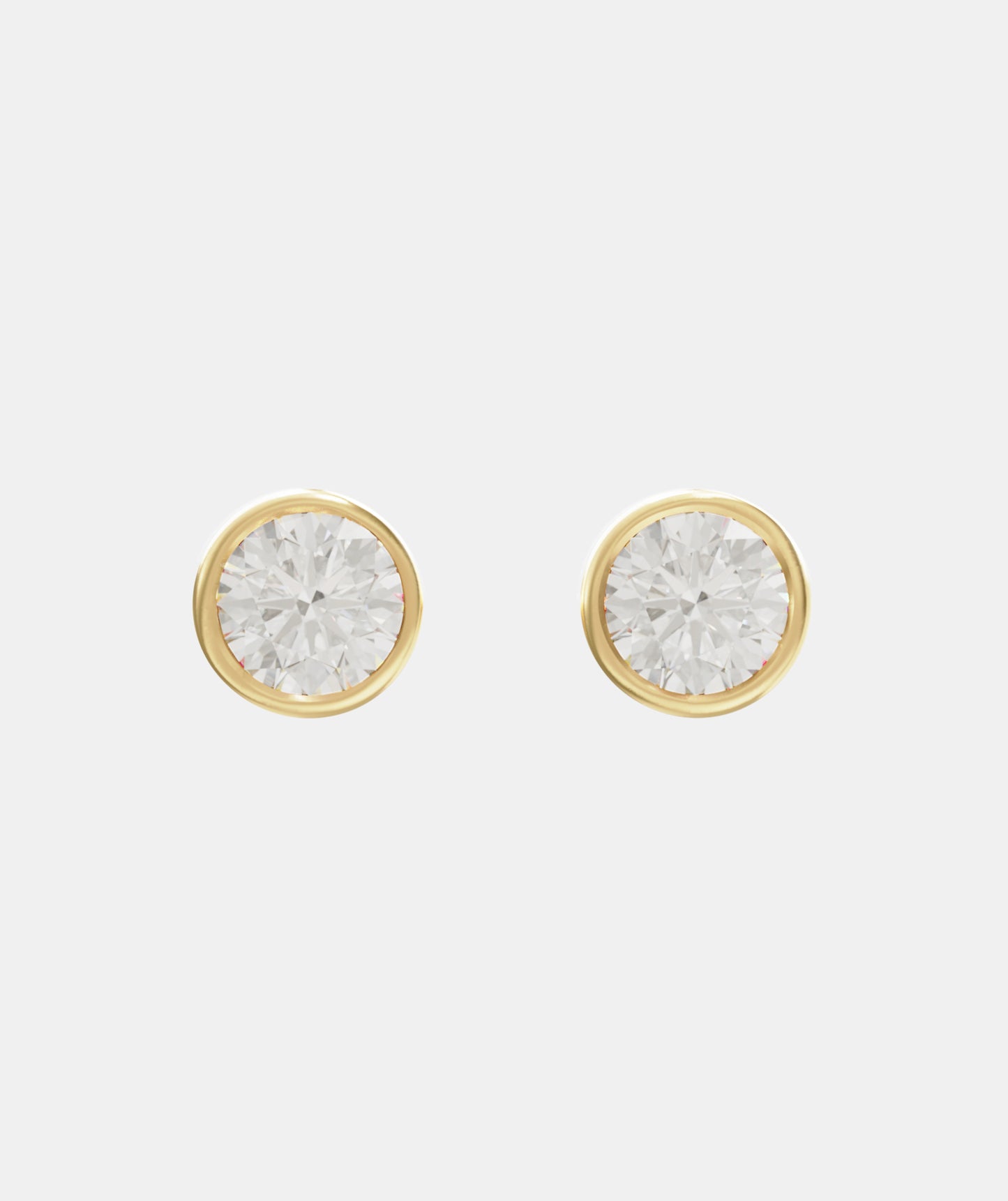 Classic Fancy Mini Lab-Grown Diamond Studs, Bezel Set