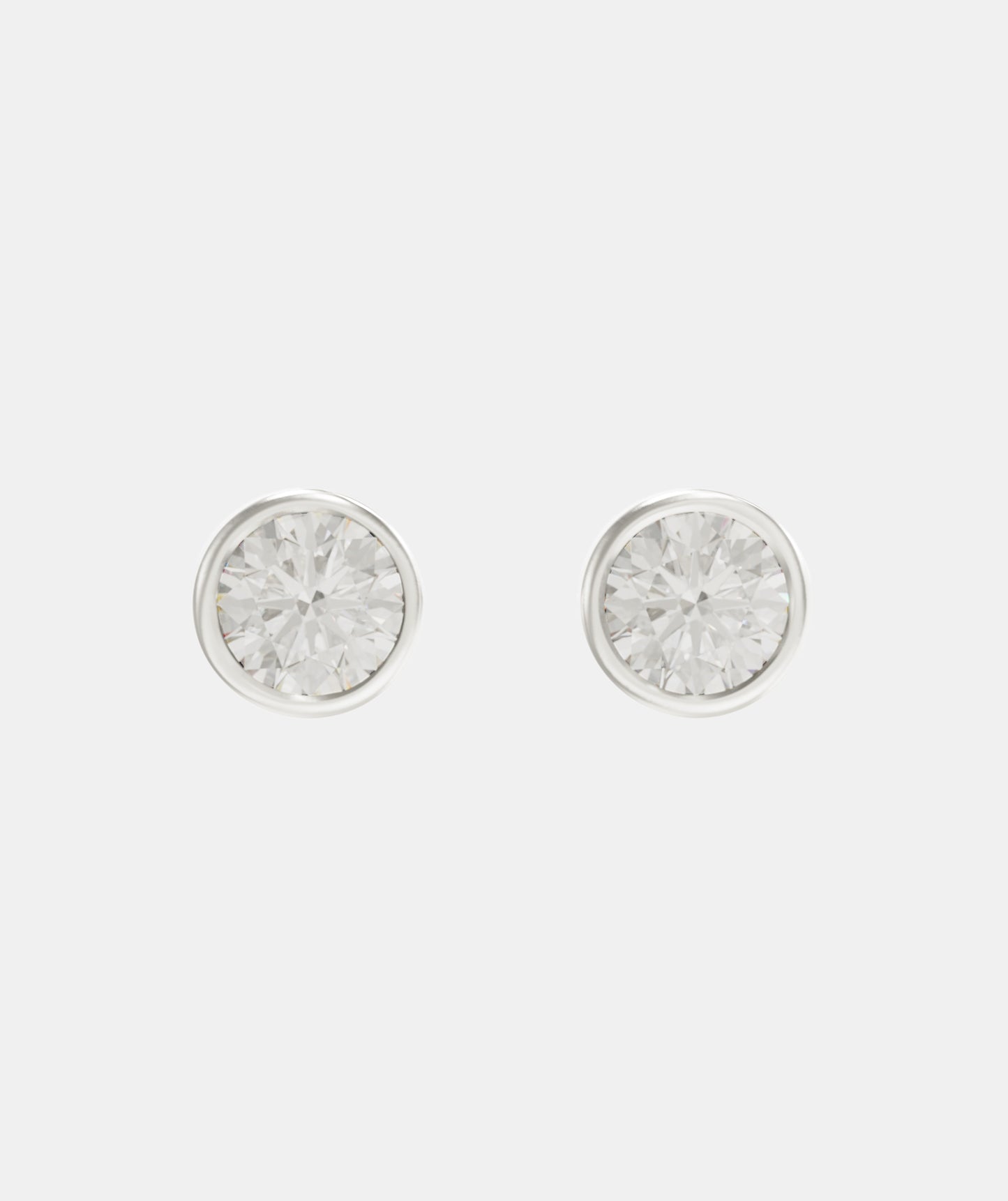 Classic Fancy Mini Lab-Grown Diamond Studs, Bezel Set