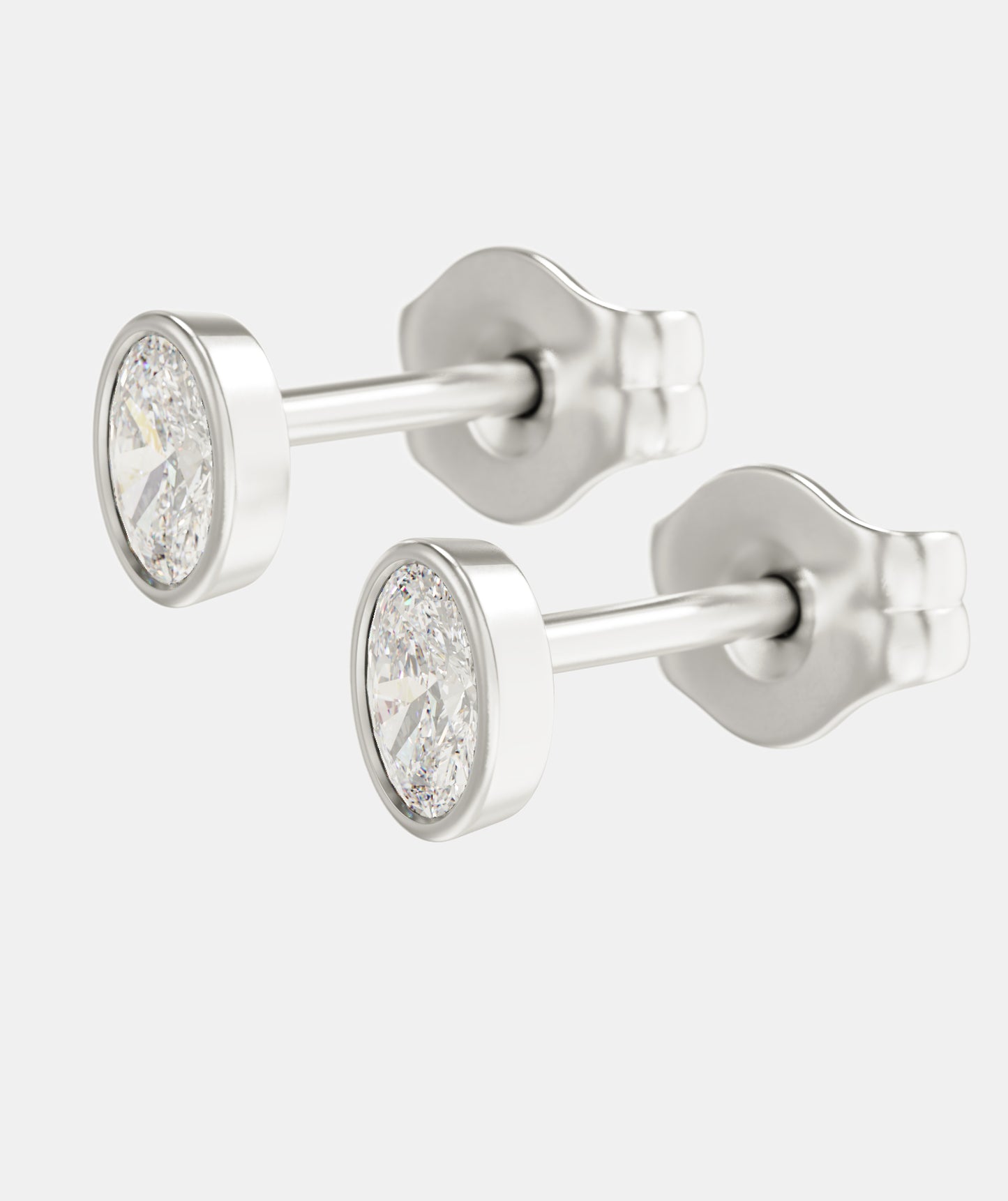 Classic Fancy Mini Lab-Grown Diamond Studs, Bezel Set