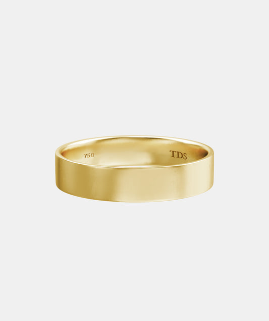 Classic Plain Flat Wedding Band - Medium Weight (TDS2)