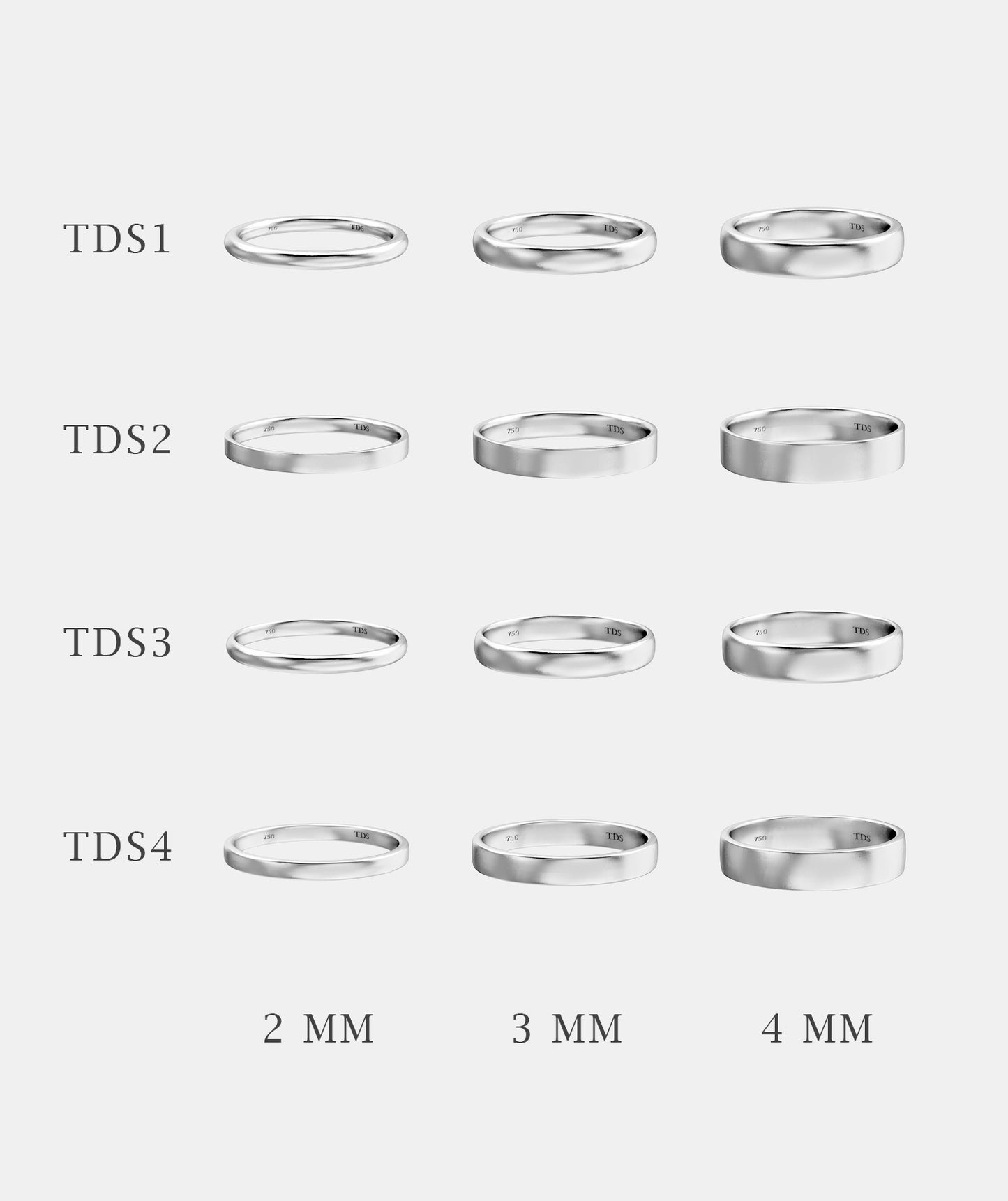 Classic Plain Deep Quarter Round Wedding Band - Deluxe Weight (TDS4)